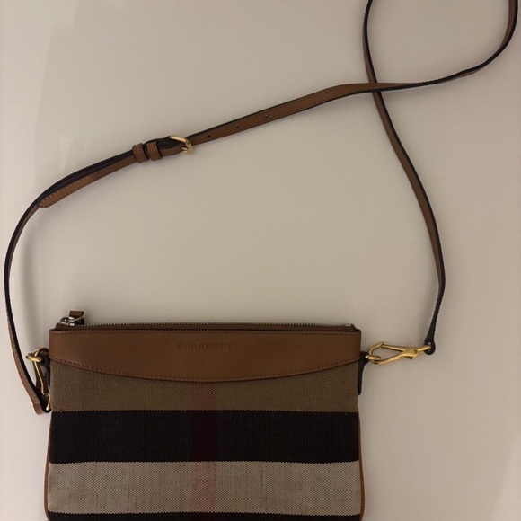 Burberry Handbags - Burberry Peyton Tan and Brown Crossbody Bag